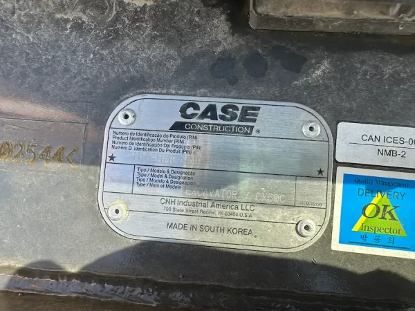 CASE CX60C Mini (Compact) Excavator - 15E002544