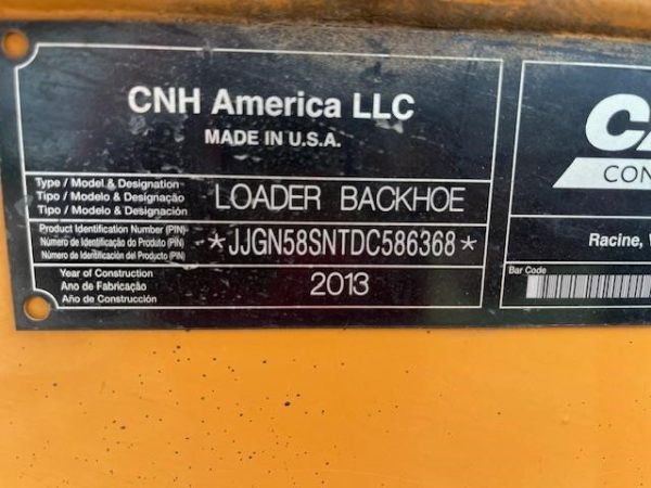 2014 CASE 580SN Super N Construction King Backhoe Loader - EQ0036909