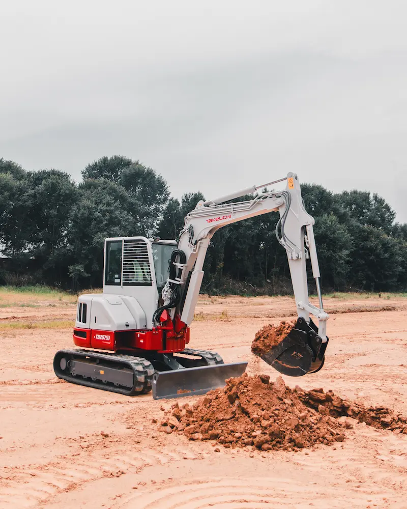 Takeuchi Mini Excavator Working Sandy Soil